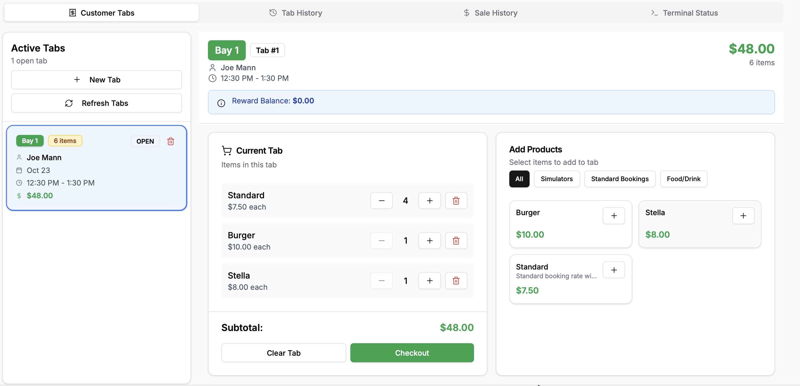VTee Golf POS System - Square Integration for Golf Simulators
